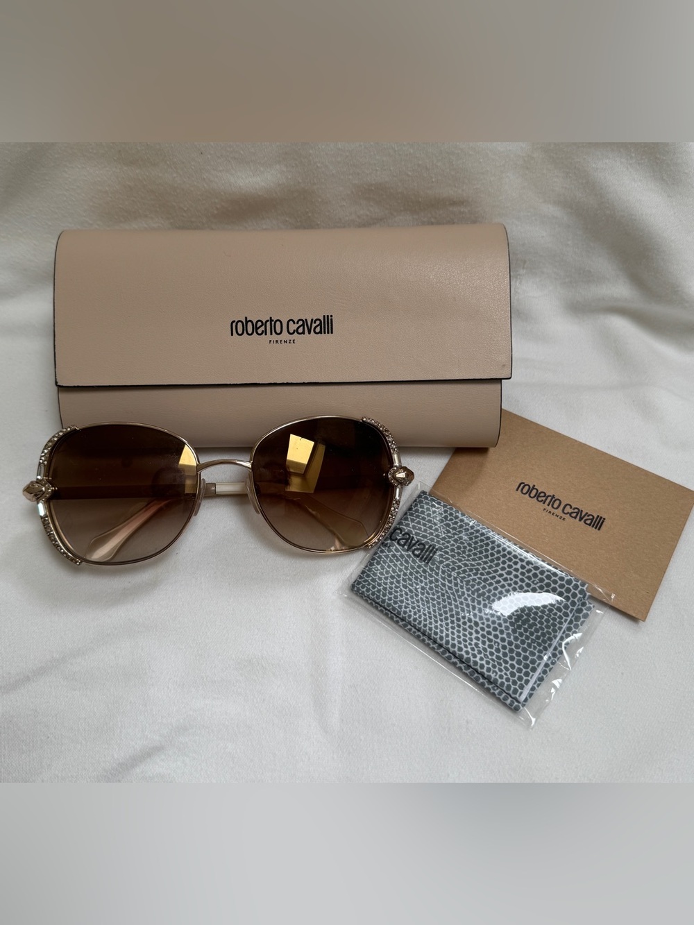 Roberto Cavalli Beige and Brown Gradient Oversized Sunglasses